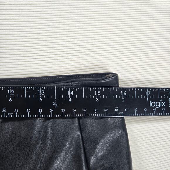 Athleta High Rise All Over Gleam Tight Black Faux Leather Leggings Size Large - Picture 4 of 7